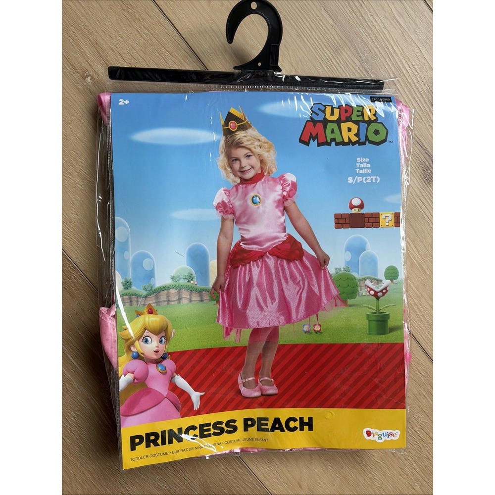 Halloween Costume Girl Toddler Super Mario Princess Peach Size 2T New